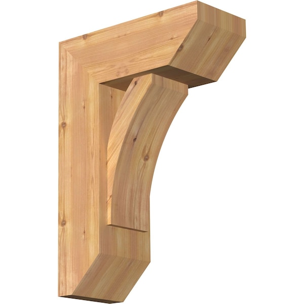 Ekena Millwork Thorton Slat Smooth Bracket w/ Offset Brace, Western Red Cedar, 7 1/2"W x 18"D x 26"H BKT0806X18X26THR06SWR - main